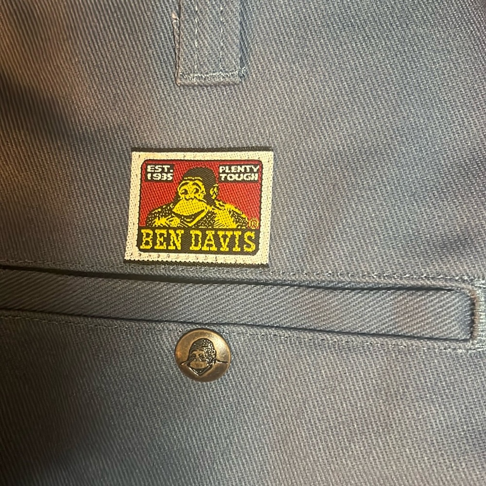 Vintage 90s Slate Blue Ben Davis Trousers 1990s Straight Leg 32x34